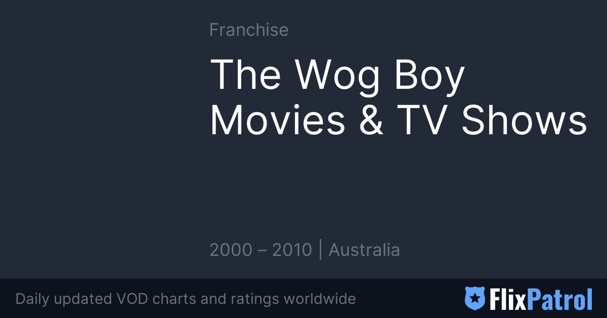 The Wog Boy Movies & TV Shows • FlixPatrol