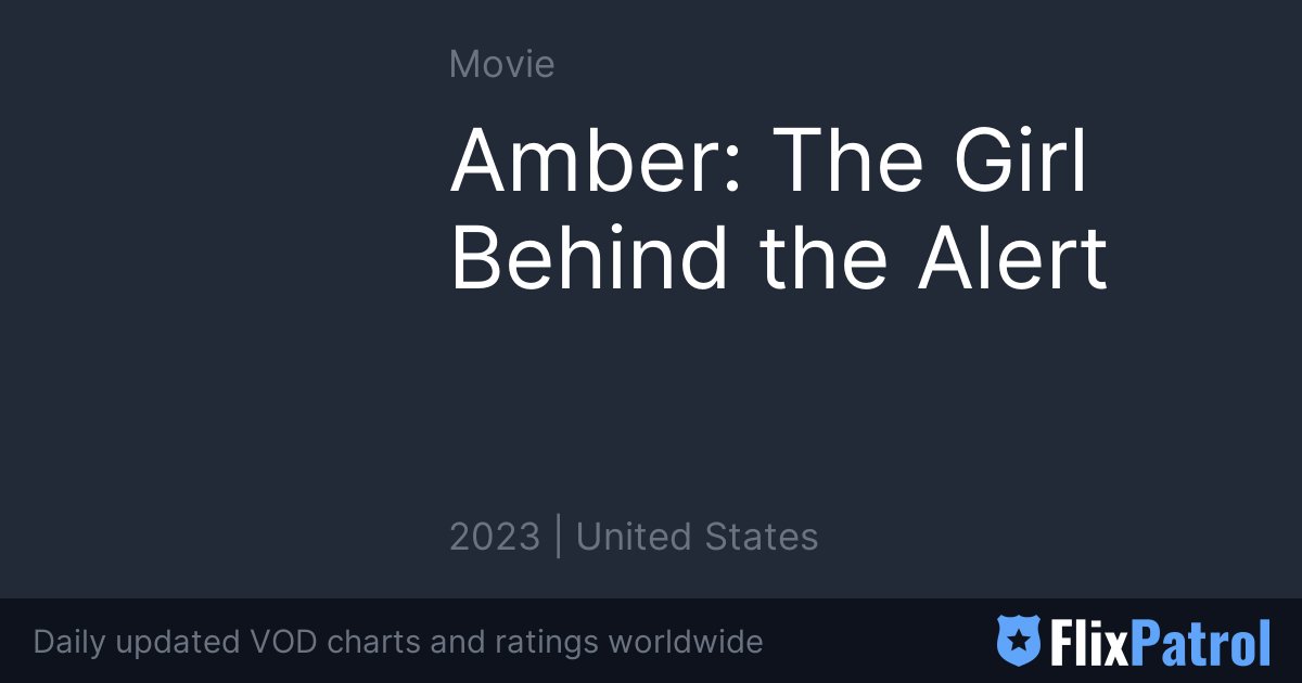 Amber The Girl Behind the Alert • FlixPatrol