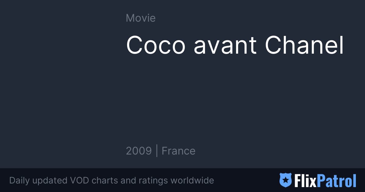 Coco avant Chanel Streaming • FlixPatrol