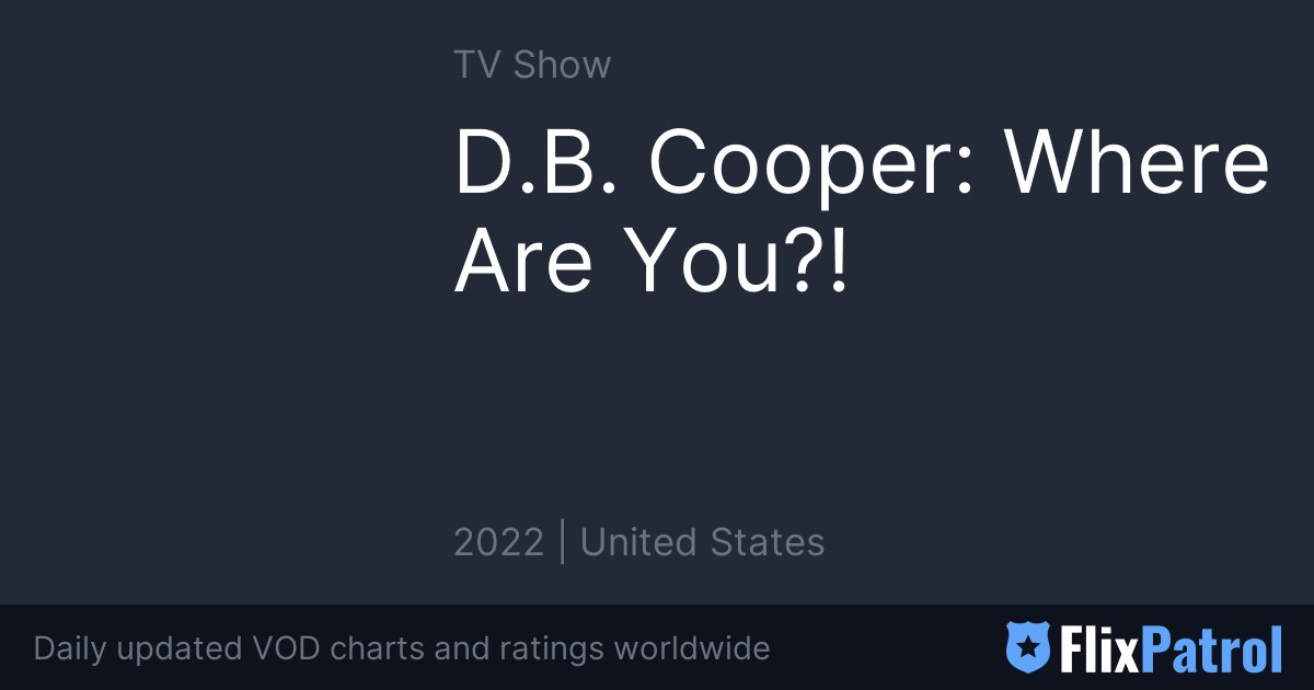 D.B. Cooper: Where Are You?! • FlixPatrol