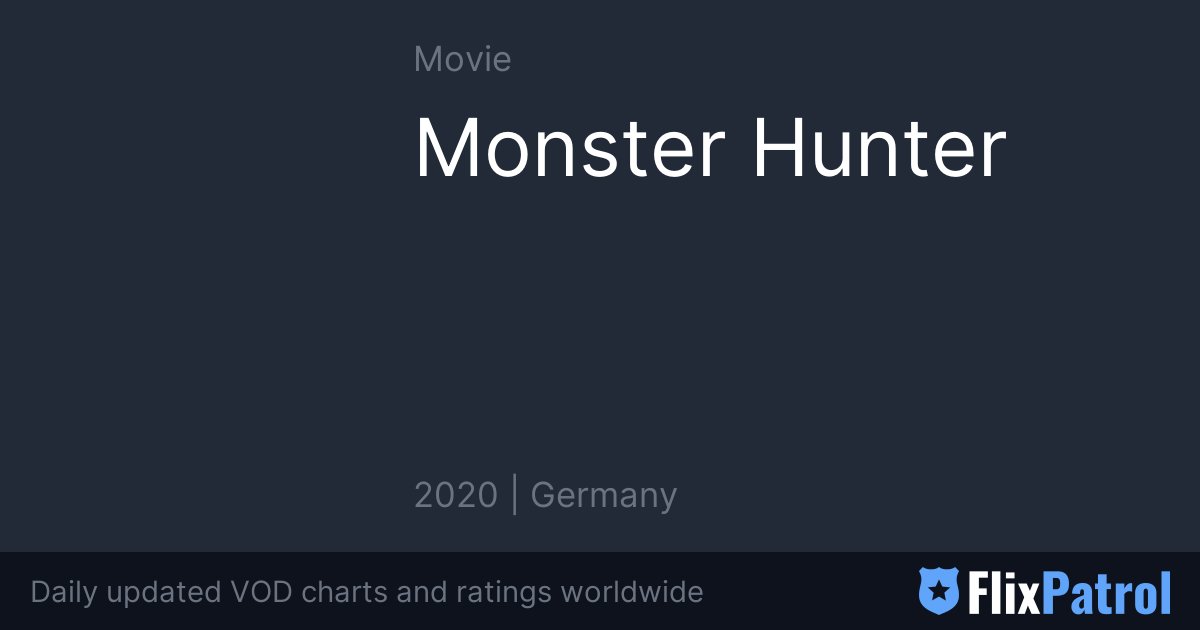 Monster Hunter TOP 10 Maldives FlixPatrol