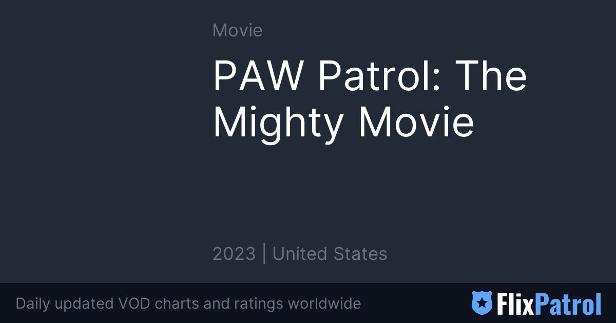 PAW Patrol: The Mighty Movie • FlixPatrol