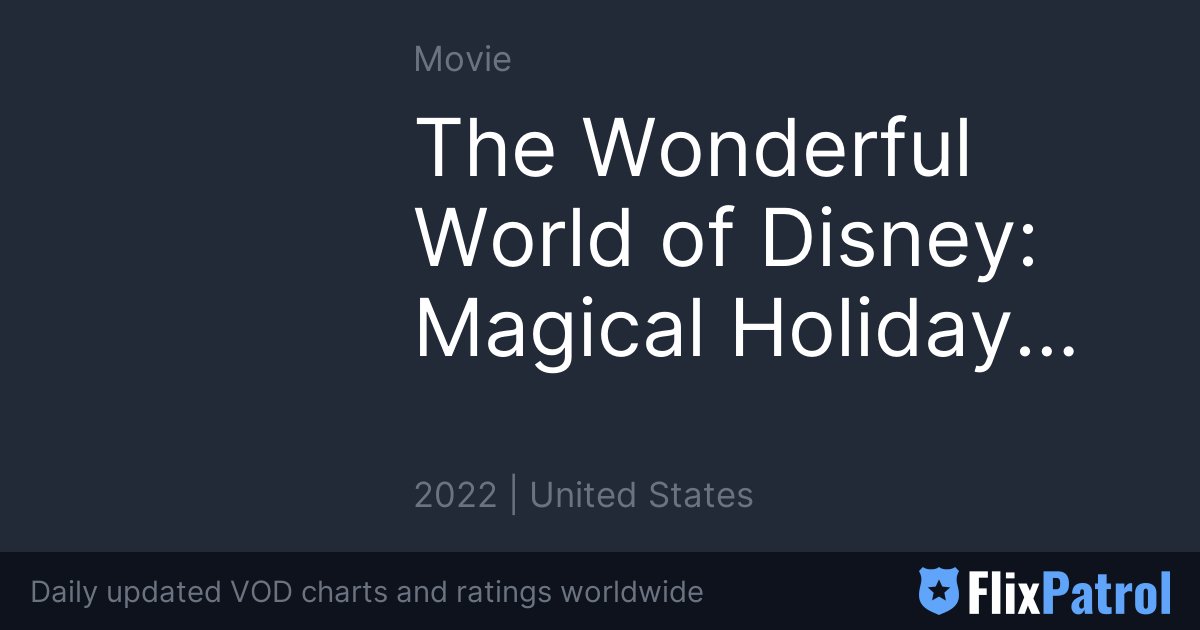 The Wonderful World Of Disney Magical Holiday Celebration Flixpatrol