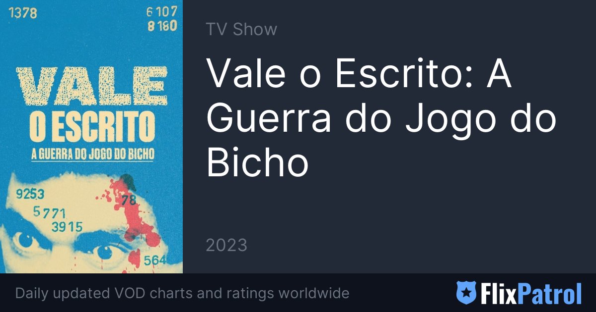 Vale o Escrito: A Guerra do Jogo do Bicho (TV Mini Series 2023) - IMDb