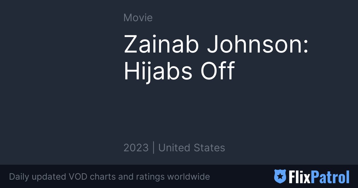 Zainab Johnson: Hijabs Off Streaming • FlixPatrol